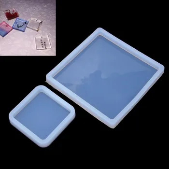 

JAVRICK DIY Clear Silicone Square Mold Polymer Clay Resin Casting Crafts Jewelry Making Mould Craft Size S/M