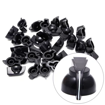 

Plastic Rotary Switch 1/4 Big Chicken Head Knob Potentiometer Cap Black Guitar Knob
