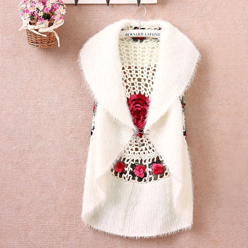 

Hot sale New Fashion High Quality Autumn Winter women's crochet cape vest sweater outerwear casual cardigan women sweater 1210