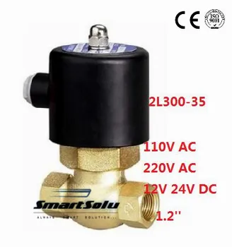 

Free shipping 2L300-35 2Way NC Hi-Temp 1.2'' 1-1/4 Brass Steam Solenoid Valve PTFE 110V 220V 12V 24V