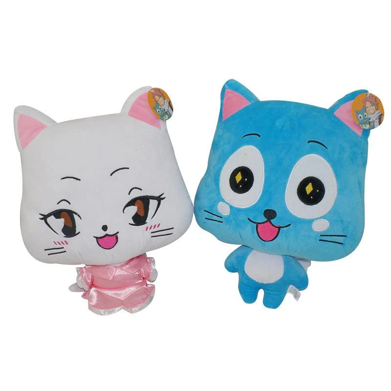 Peluche Chat Joyeux Bleu Jouet En Forme De Queue De Fee Dessin Anime Japonais 23cm Poupee Douce Animal Cadeau D Anniversaire Pour Bebe Et Enfant Aliexpress