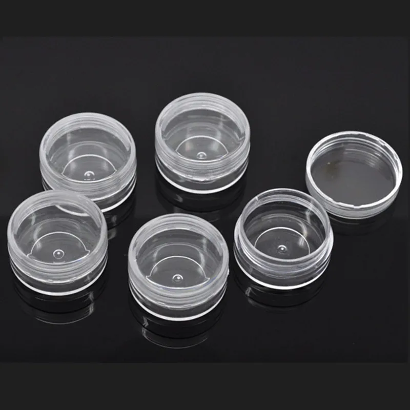 

Round Clear Plastic Beads Display Storage Boxes Powder Liquid Carrring Container Cases 4x4x2.2cm, 5Pcs