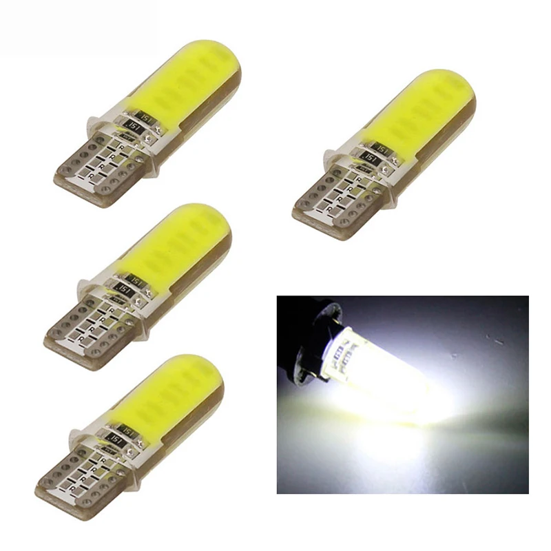 10 шт. 6500 К белый T10 W5W светодио дный салона Свет 12SMD силикагель COB 12 В сбоку Клин