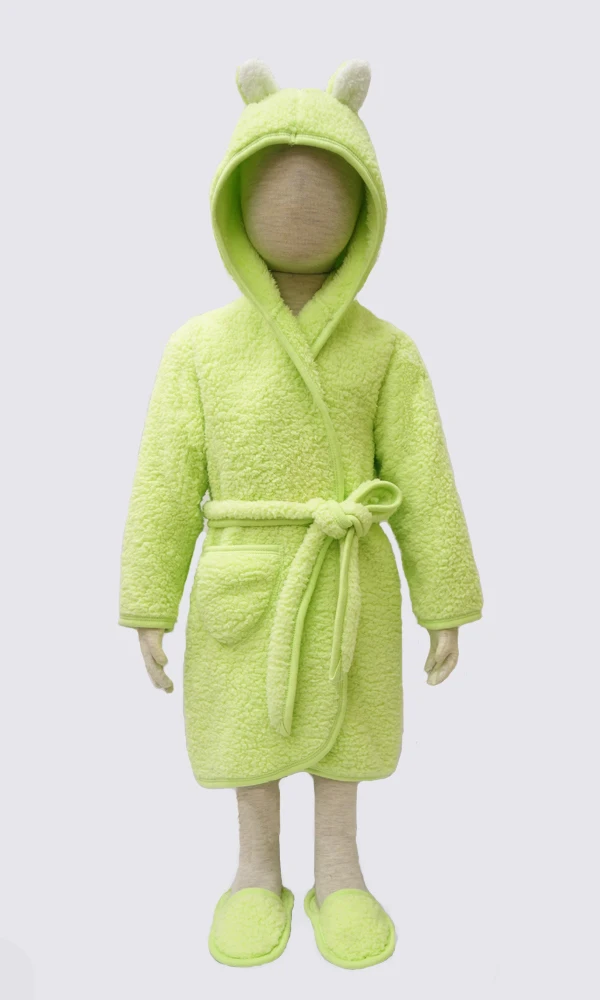 Детская одежда для сна комплект одежды для малышей из кораллового флиса банный халат+ обувь комплект из 2 предметов пижамы для новорожденных мальчиков халат для девочек - Цвет: Армейский зеленый