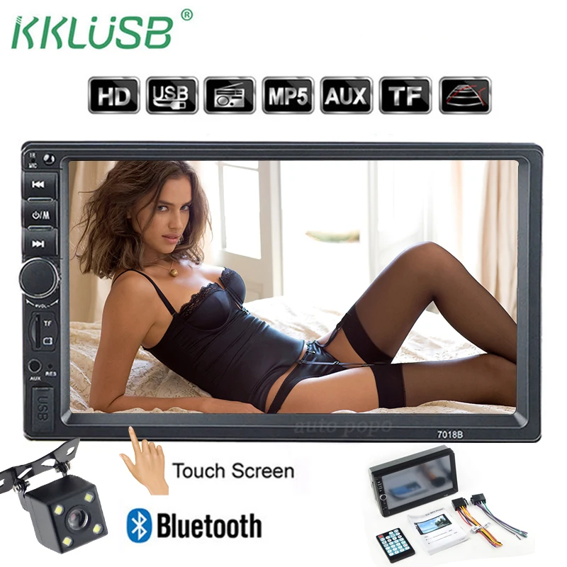 

autoradio 2 din General Car Models 7'' Touch Screen Bluetooth car radio player car audio aux Rear View Camera mirror link 7018B