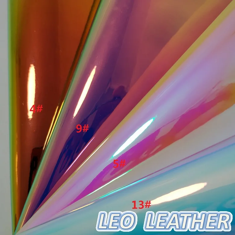

30X134CM PU Leather Fabric, Faux Leather Fabric, Synthetic Laser Holographic Tela Curero Leather with Radium ColorFul Film P248