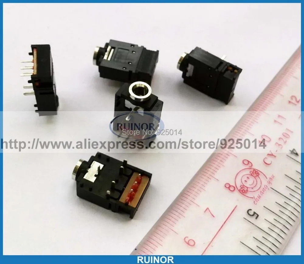 

50PCS/lot 8 PIN 1/8" 3.5mm Stereo jack Headphones Socket PCB Panel Mount