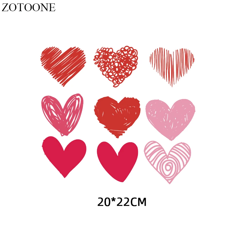 ZOTOONE 9 шт./компл. виниловые наклейки с сердечками для одежды DIY Футболка аппликации