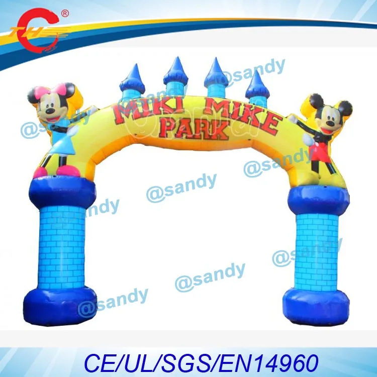 

free air shipping,5X3.5Mh outdoor commercial inflatable minnie mickey mouse entrance arch,opening event party Welcome arch