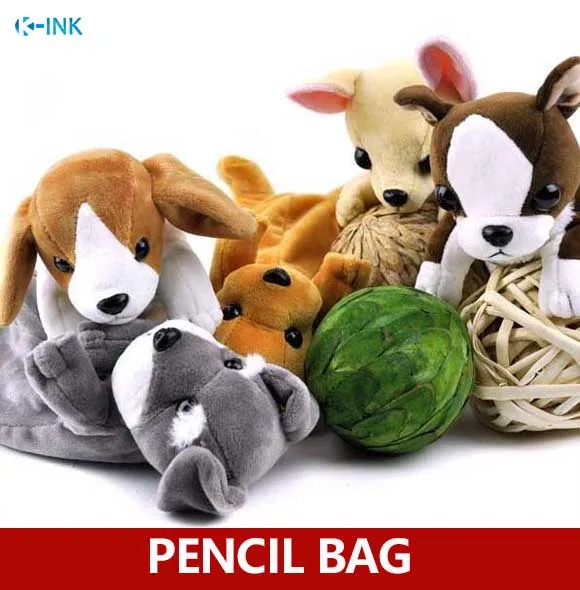 

Cute dog plush pencil case , novelty kawaii dog pencil pouch for kids , animal plush shool pencil bag