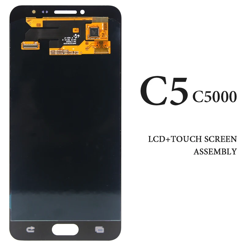 

Phone Replace Touch Screen For Samsung Galaxy C5 C5000 LCD Display 5.2 Inch AMOLED Black White Gold No Dead Pixel Panel Assembly