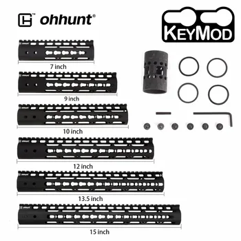 

Keymod Handguard Slim Style 7" 9" 10" 12" 13.5" 15" AR15 Free Float Picatinny Rail with Steel Barrel Nut with Sling Swivel Hole
