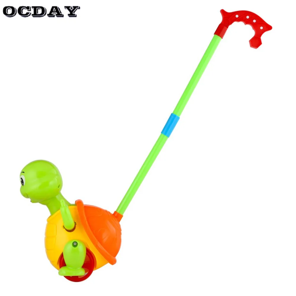 OCDAY детские игрушки ручной толчок прогулки мультфильм животное игрушка-тележка один стержень ручной толкаемые игрушки подарок для детей
