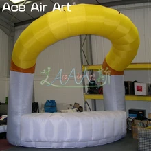 Прочный желтый и белый надувной киоск бар, стенд с барной стойкой для торговой выставки