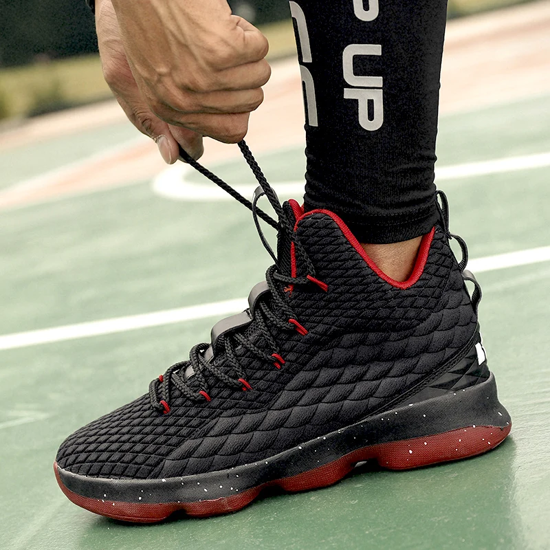 

2018Original Professional Men Basketball Shoes Air Flywire Women High Ankle Top Sneakers Boys Sport LBJ 11 Boys Outdoor Trainers