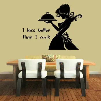 

Wall Decals Quote I Cook Better Than I Vinyl Sticker Mural Decor for Window Furniture Pattern Single-piece Package LXS Modern