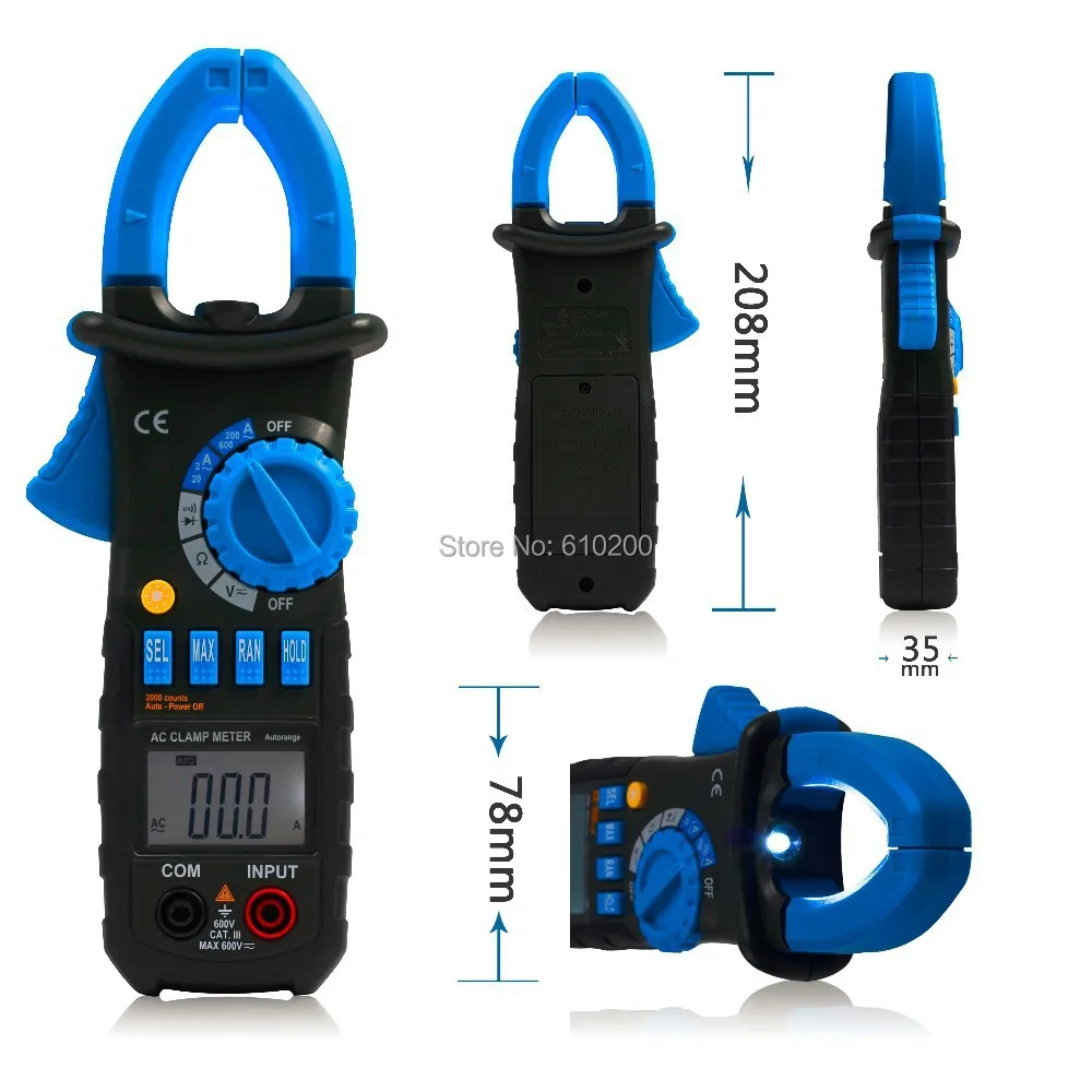 NEW ACM01 DIGITAL AC Current CLAMP METER 1999 Counts Multimeter AC DC