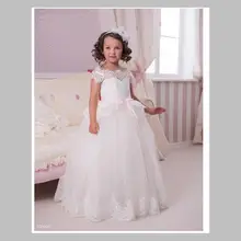 Милое платье с цветочным узором для девочек; Пышное Болеро для девочек; платья для маленьких девочек; блестящее кружевное детское бальное платье с короткими рукавами