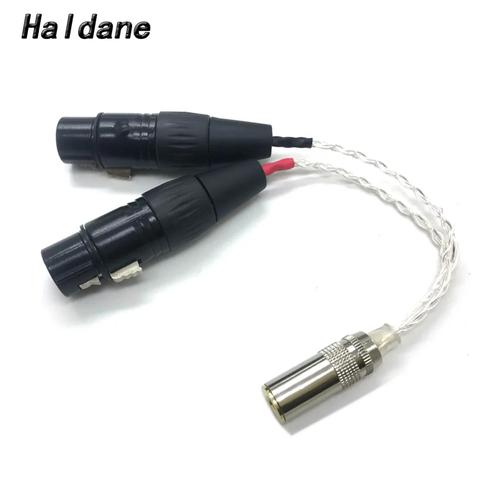 

Free Shipping Haldane 8 Cores Silver Plated 4.4mm Balanced Female to Dual 2x 3pin XLR Female Audio Adapter Cable hand made