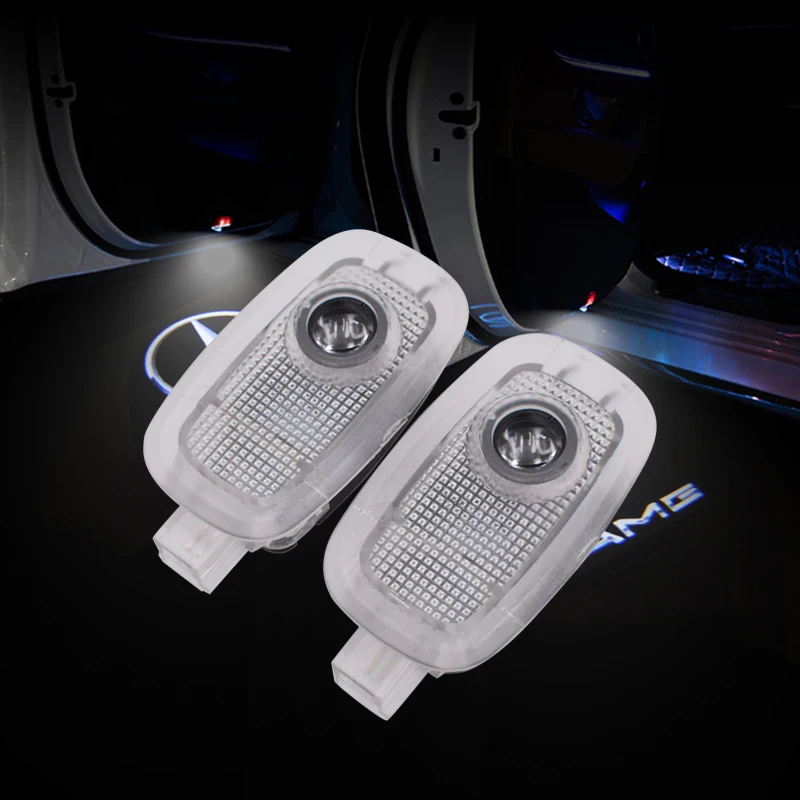 

Car LED Door Warning Light Welcome Logo For Mercedes Benz AMG S serise S320 s500 3D Emblem Shadow Light Door Lamp free shipping