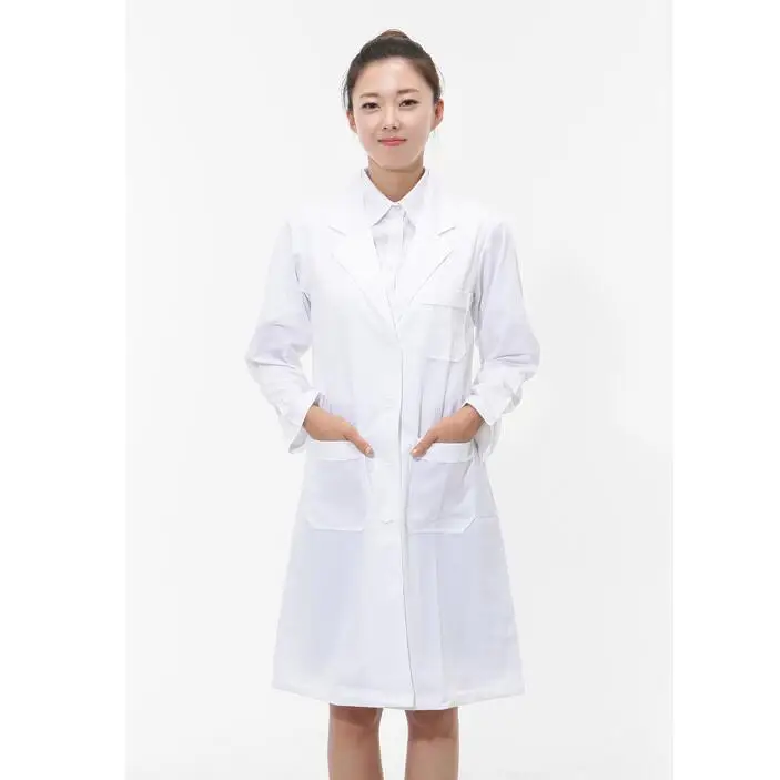 Стоматологическая одежда белое пальто с длинными рукавами рабочая одежда медицинская Униформа лабораторное пальто Jaleco medio Uniformes clinicos - Цвет: Белый