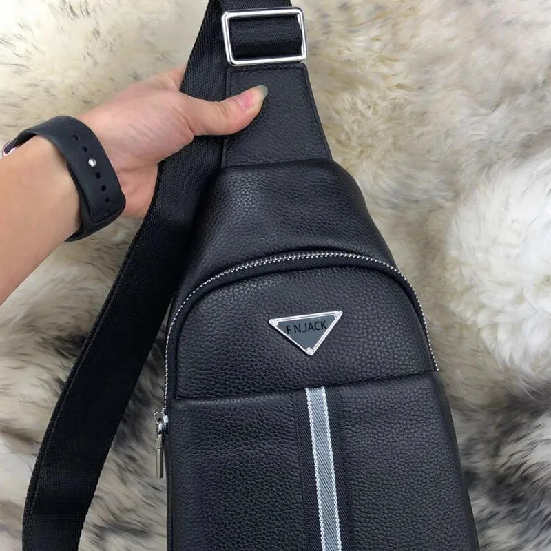 

F.N.JACK Men's Fashion Genuine Cow Leather Chest Bags New Size Properly Simple Soft Hot Large Space Sale for 2019 Comfortable