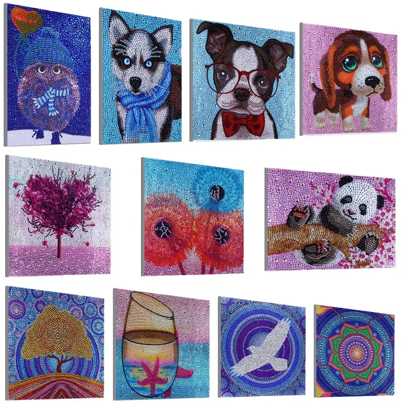 New Arrival Special Shaped Diamond Painting Owl Dog Tree Plant Flower DIY 5D Full Drill Cross Stitch Home Decor | Дом и сад