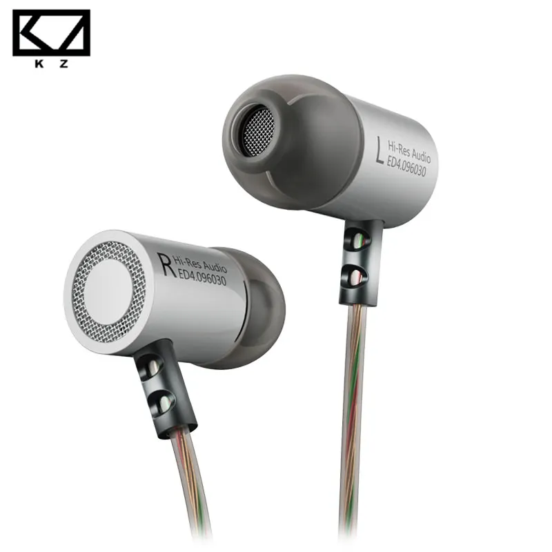 KZ ED4 Metal Stereo Earphone Noise Isolating In ear Music Earbuds with Microphone for Mobile Phone
