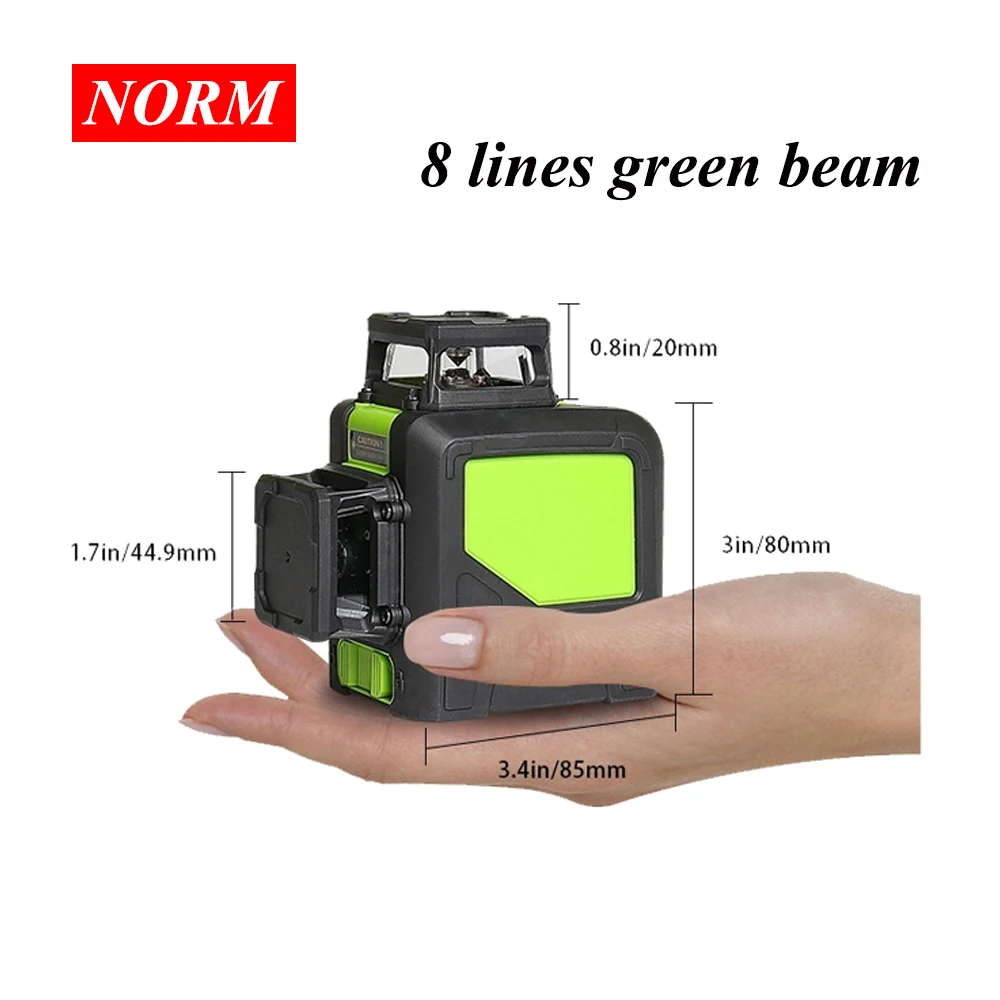 

8 Lines 5 Lines Green/Red Beam Laser Levels Self Leveling 360 Horizontal and Vertical Cross Super Powerful 3D Laser level