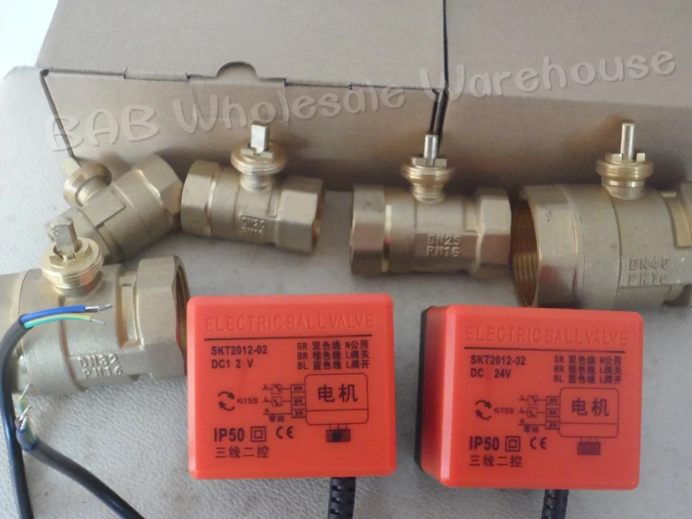 DC24V DC12V DN15(G1/") до DN50(G2") 2 way 3 провода латунь Электрический привод моторизованный шаровой клапан для солнечного водонагревателя катушки вентилятора