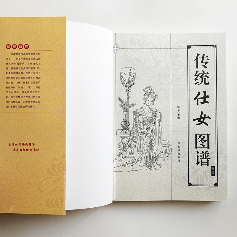 Традиционная китайская женская линейная коллекция книг для рисования