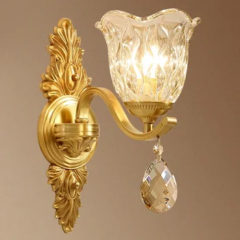 

Glass Modern Wall Lamps Copper LED Wall Light Fixtures Creative Bedroom Lamp Sconces Lampara Pared Beside Aplique De Pared