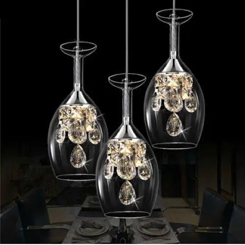 New Modern Wine glasses Crystal Wineglass Chandelier light Lights