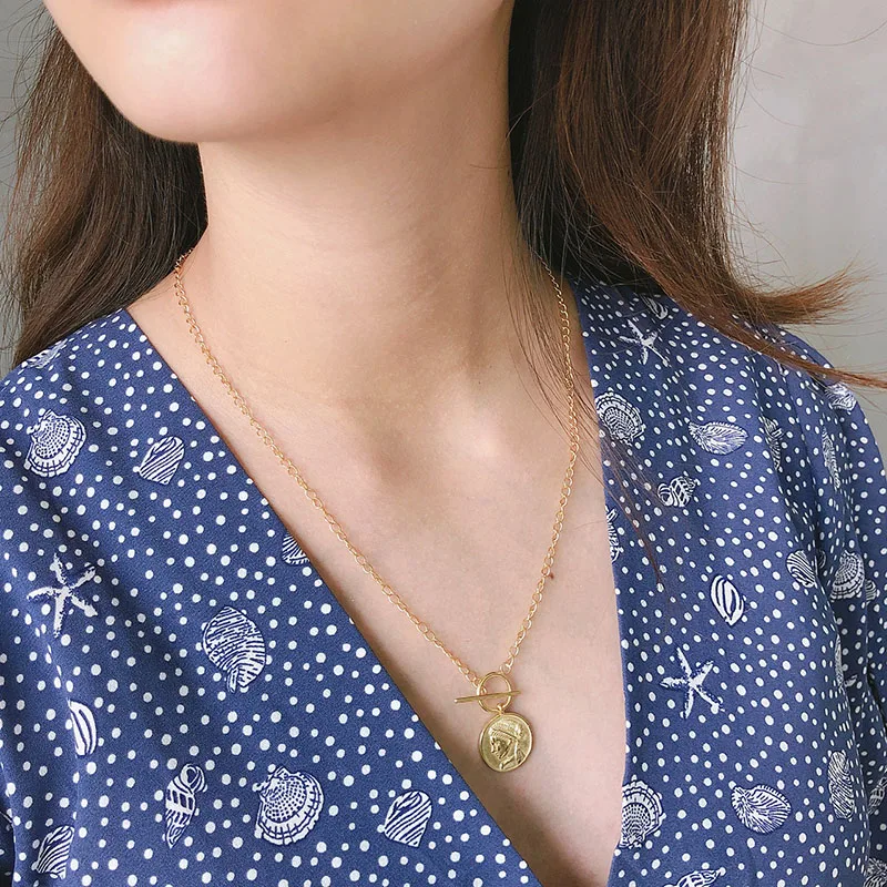 Peri'sbox 925 стерлингового серебра Круглый Круг портрет тумблер ожерелья с застежкой медальон в форме монеты ожерелье ювелирные Изящные женские подвески