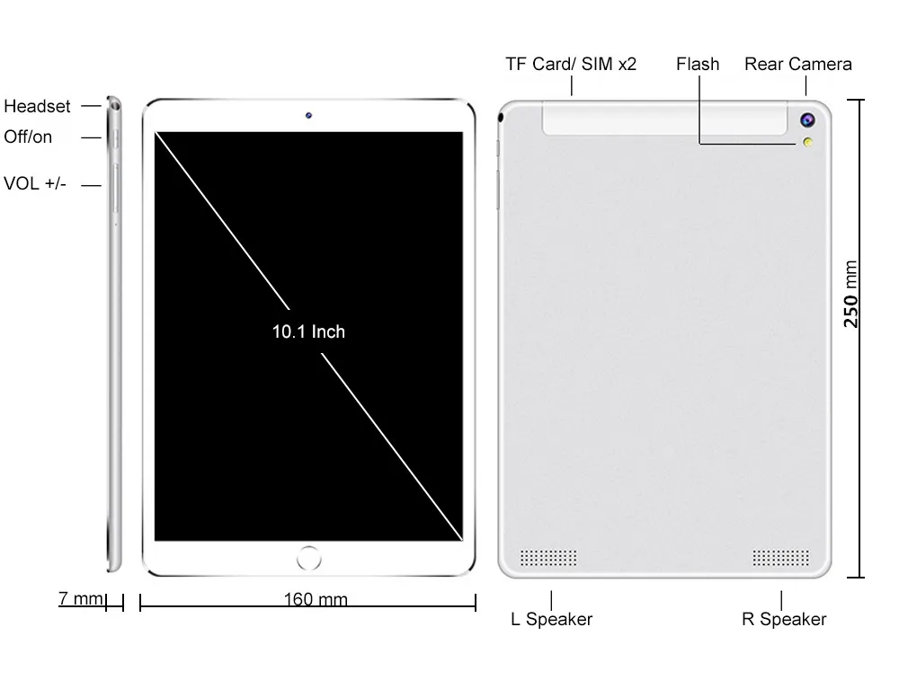 CARBAYTA 10 1 Android 8 0 Восьмиядерный P80 планшетный ПК 4 Гб памяти 32 64 Двойная камера