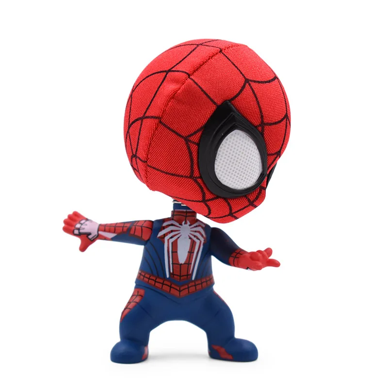 

4" Western Animiation Q Style Spider-man PVC Action Figure Doll Collectible Model Toy Head Shake An On-Board Christmas Gift