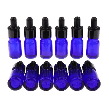 

12 Pieces Empty Essential Oil Bottle Glass Liquid Aromatherapy Dropper 5ML/10ml/15ml
