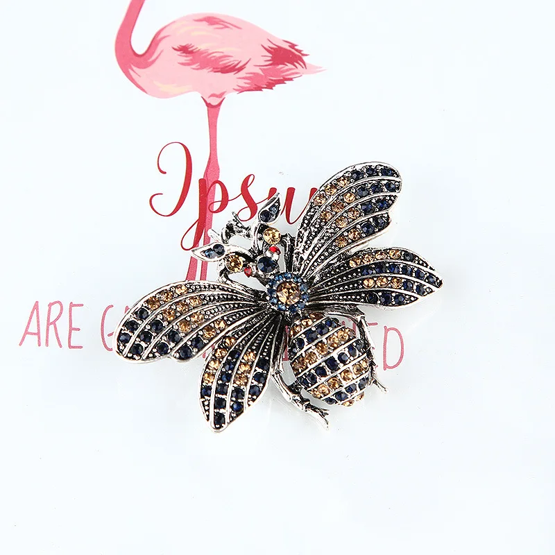 vintage Cute Bee Fly Insect Brooches Women Kids Girls Clothes Accessories Gold-color Animal Brooch Jewelry Party Gifts broche