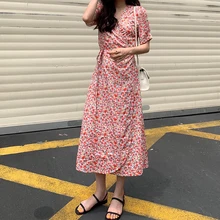 Sexy Women's Maxi Dress Floral Chiffon Long Dress Female V-neck Print Dresses Summer Women Dresses Sexy Women's Maxi Dress Floral Chiffon Long Dress Female V-neck Print Dresses Summer Women Dresses