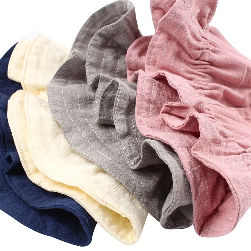 Cute Cotton Baby Beanie Hat Elastic Double Side Hat For Girls Fashion Baby Girls Bucket Hat Summer Sun Cap Baby Boys Clothing (1)