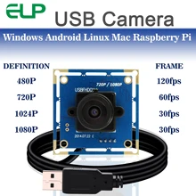 ELP 1080p Full Hd MJPEG 30fps/60fps/120fps Высокая Скорость CMOS OV2710 Широкоугольный Мини CCTV Android Linux UVC веб-камера Usb камера