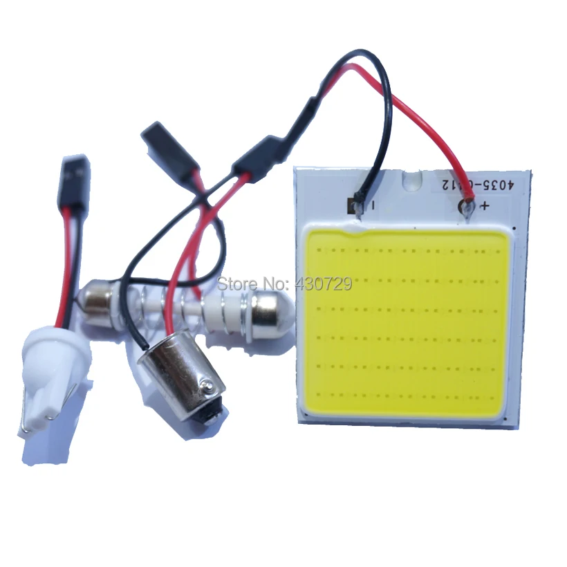 Одна штука Белый COB 48SMD чип светодиодный CarLight T10 Festoon BA9S купольный адаптер DC12V автомобильный светодиодный панельный светильник