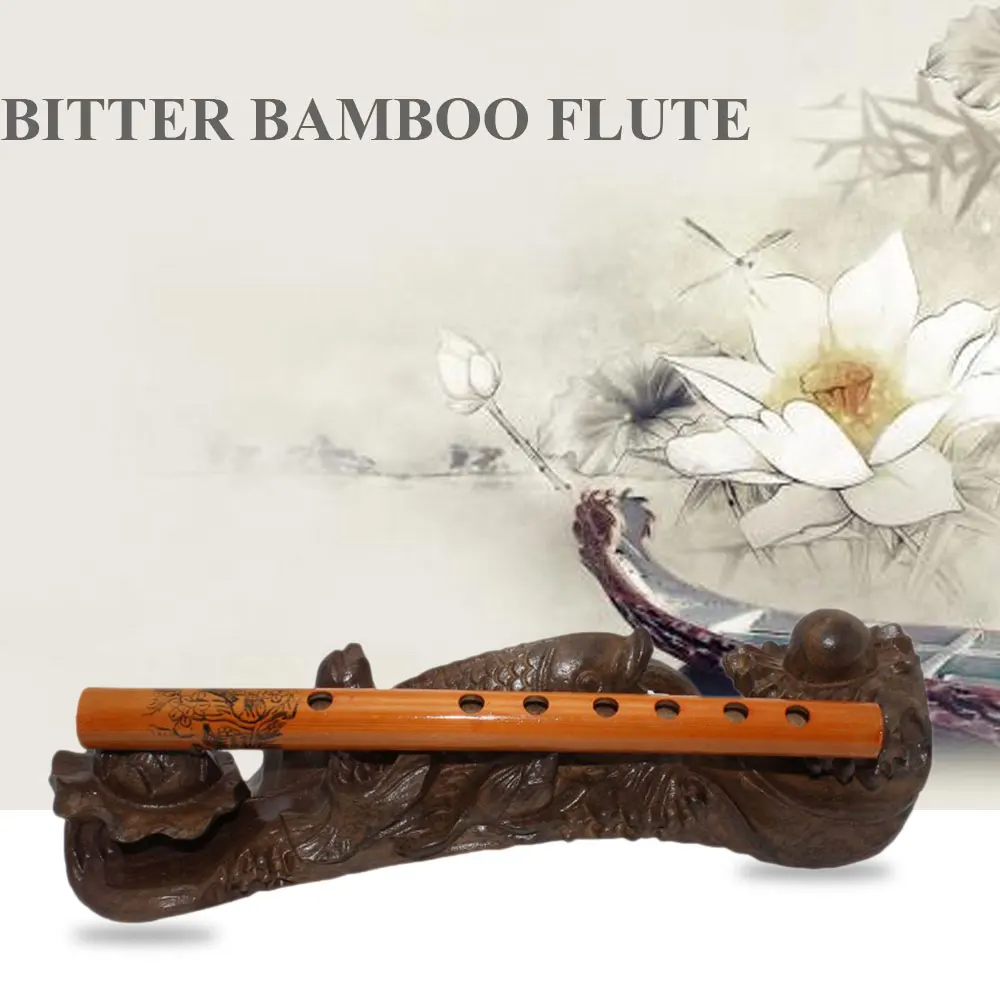 

Bamboo Flute Gift Musical Instruments Clarinet Chinese Brown 24cm Music Professional Soprano