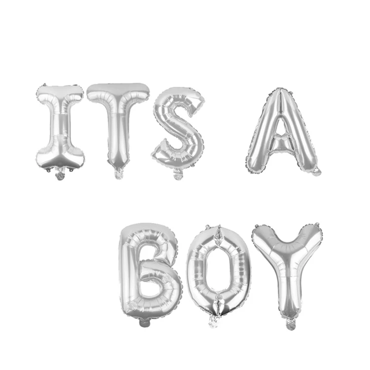 LAPHIL Baby Shower foil Balloon Mommy To Be Blue Pink Confetti Balloons/вечерние товары для мальчиков и девочек - Цвет: Silver its a boy