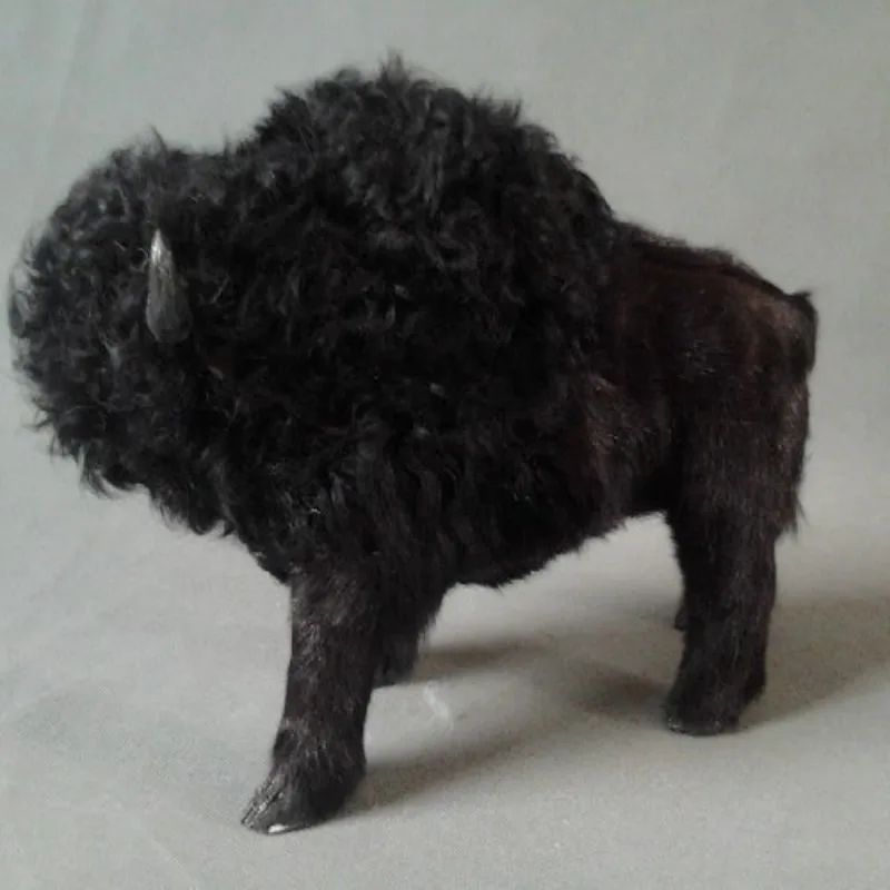 new-simulation-cow-toy-lifelike-handicraft-black-bison-doll-gift-about-35x21cm