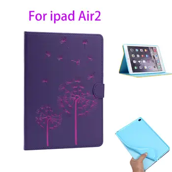 

Fashion Flowers pattern Leather Cover For Apple ipad Air 2 ipad 6 Case Fundas Tablet Soft Silicone Stand Wallet Protective Shell