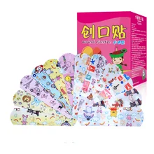 100 шт водонепроницаемый дышащий милый мультфильм группа помощи гомеостатический самоклеющийся бинты аптечка первой помощи комплект для детей