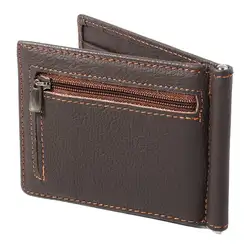 GUBINTU Для мужчин бумажник имитация leather Slim Billfold коричневый с 6 отделений для кредитных карт + примечание клип + отделение для монет