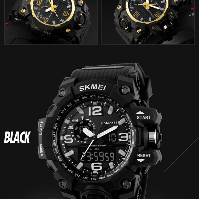 SKMEI Top Marka Sport Watch mężczyźni Military Digital zegarki 5Bar wodoodporne Dual Display zegarki na rękę Relogio męski 1155 tanie i dobre opinie Quartz Wristwatches Klamra Okrągłe Chronograph Stop Watch Week Display Swim Alarm Complete Calendar LED display Shock Resistant Multiple Time Zone Water Resistant Back Light SKMEI Top Marka Sport Watch mężczyźni Military Digital zegarki 5Bar wodoodporne Dual Display zegarki na rękę Relogio męski 1155 tanie i dobre opinie Quartz Wristwatches Klamra Okrągłe Chronograph Stop Watch Week Display Swim Alarm Complete Calendar LED display Shock Resistant Multiple Time Zone Water Resistant Back Light