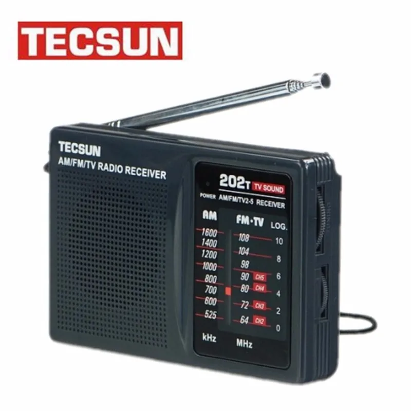 In Stock ! Original TECSUN R 202T FM/MW/TV Sound Portable Tecsun Radio